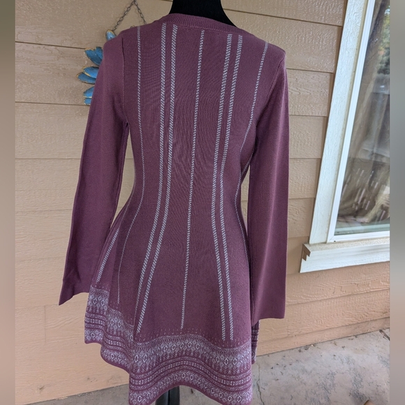 Cloud Chaser Plum Long Sleeve Sweater Dress - Picture 2 of 4